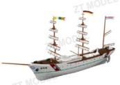 “奋进号”电动训练帆船拼装模型